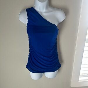 One-Shoulder Blue Top